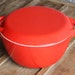 Mid Century Red Enamel Copco D3 4.5 QT Dutch Oven Stock Pot
