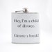 Patrick Bateman Flask : Perfect Excuse for Drinking in Public, 6 oz Stainless Steel Flask, Bone, Velour Bag Included