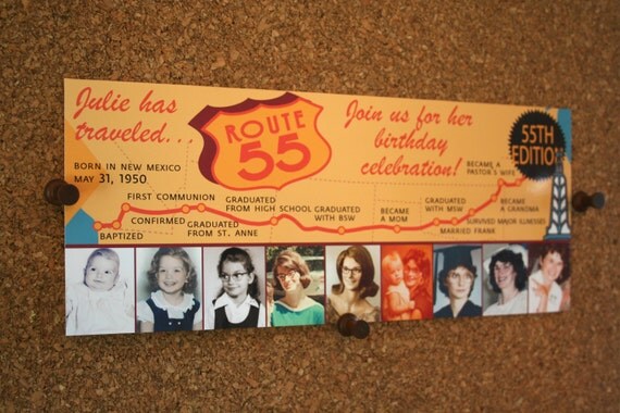 Set of 25 / Custom Route 66 Party Invitation / Custom for any