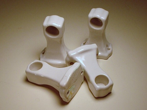 ceramic towel bar holder ends 2 pairs in white ceramic towel bar holder ends 2 pairs in white