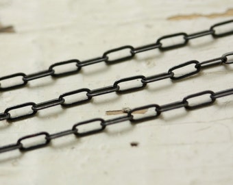 6ft Antiqued Brass Chain Flat Link 5.5mm x 2.5mm Oval SOLDERED Elongated Small Drawn Hammered Cable Chain
