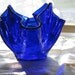 Slumped Cobalt Blue Candleholder - Vase - Item 3-1028