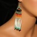 NEW Native American "Kootenai" Dentalium Shell Turquoise Dangle Earrings