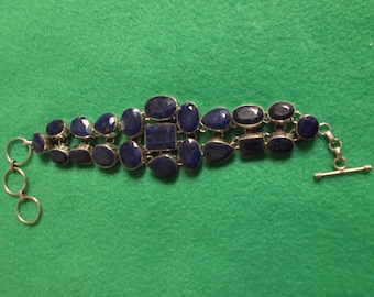 Beautiful Blue Sapphire Silver Sterling Bracelet