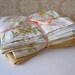 Vintage Pillow Cases Set--Yummy Yellow and Floral--Set of Six