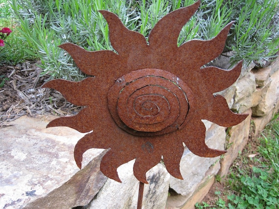 Metal Garden Sun Yard Art by theshack on Etsy