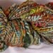 Handspun Art Yarn - Archeology ( 71 yds)- wool, locks ( lincoln, mohair) ,metal angelina