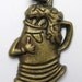 3 amusing french brass key fobs