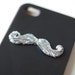 White mustache on iPhone4 . Unusual black hard case for iPhone4. Oht phone cases men, movember