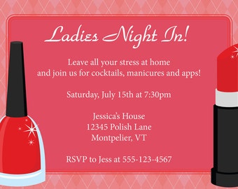 Ladies Night Invitation DIY Printable Ladies by CowPrintDesigns