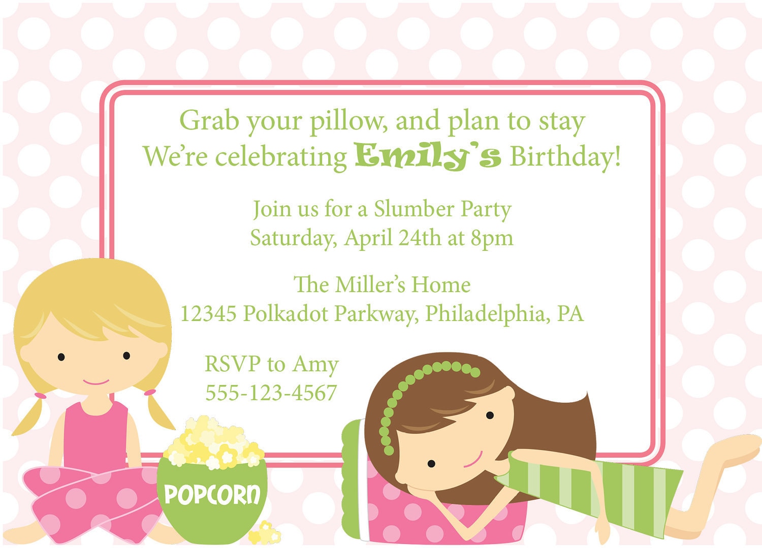 Sleepover Invitation Wording 5