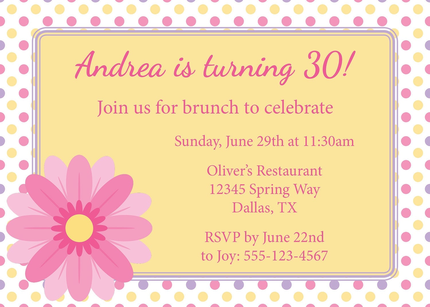 Birthday Breakfast Invitation Wording 3