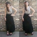 Vintage Black Velvet Skirt - 70s High-Waisted Boho Rocker Maxi SM
