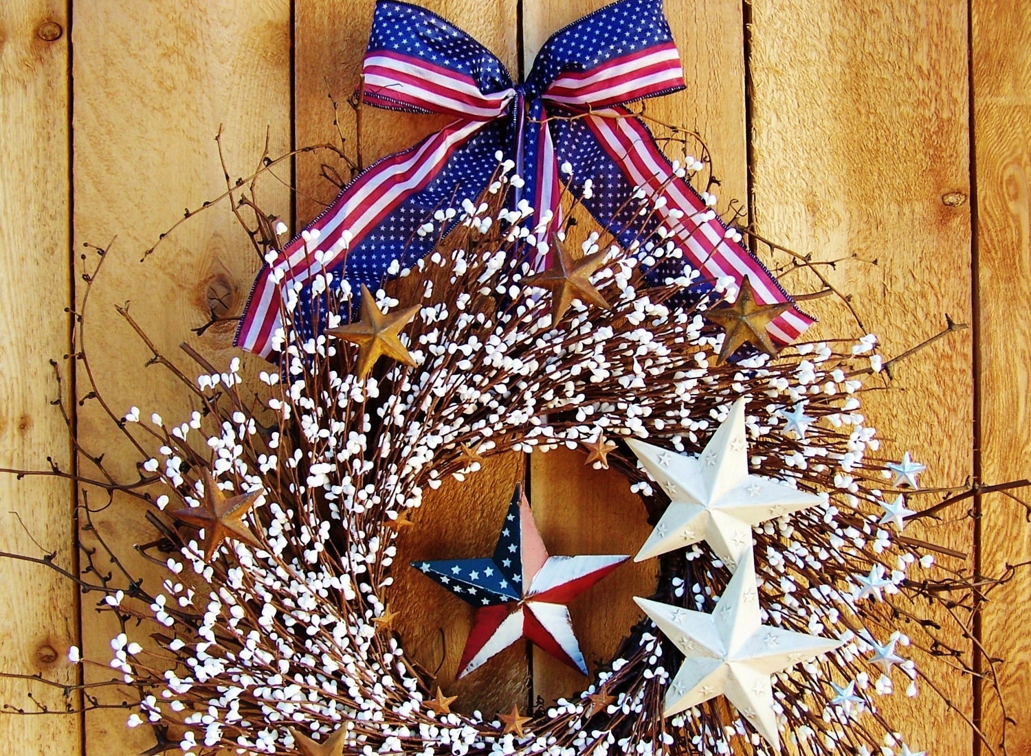 Patriotic Wreath-Spring Summer by DesigningCreations on Etsy