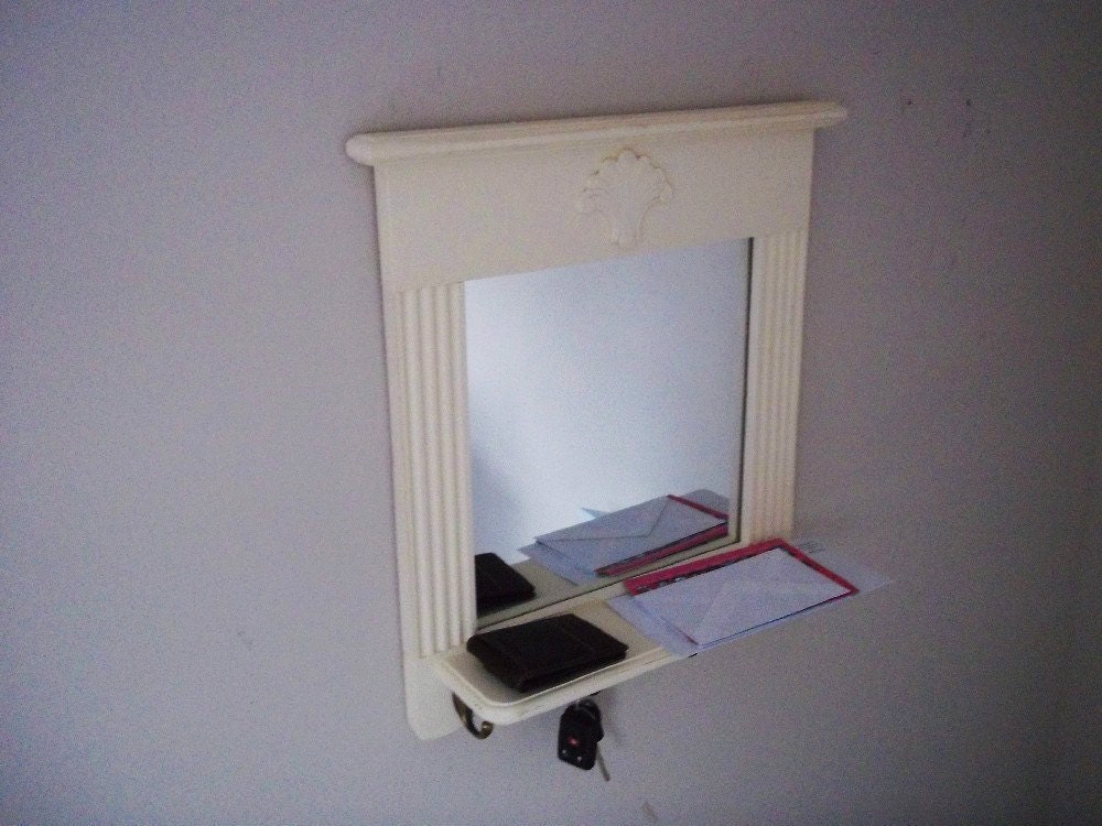Mirror with Shelf and Key Hooks Furniture Entry