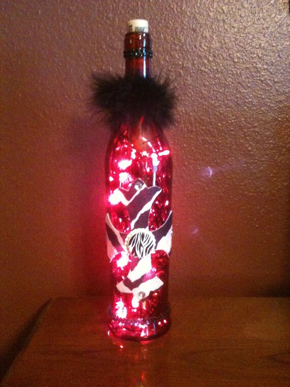 Red Wine Bottle Light by BottlesNBling on Etsy