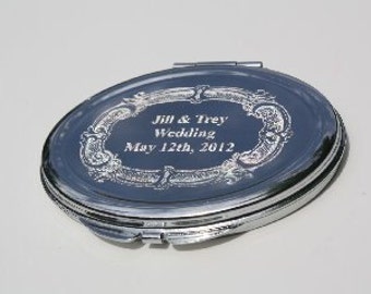 Engraved Mirror 3 Compact Bridesmaid Gift Wedding Engrave Your Own Photo and Text New personalized gift