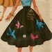 Vintage Simplicity Sewing Pattern 4884 Full Circle Skirt 1950s Complete With Transfers
