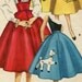 Reserved -Vintage Simplicity Sewing Pattern 1664 Full Circle Poodle Skirt or Jumper 1950s Complete With Transfers