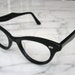 New Old Stock 1950s Glasses Eyewear Black Cat Eye Plastic Frames with Star Shields - Vintage but Like New