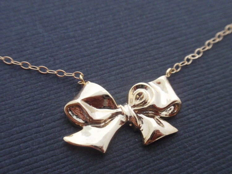 Ribbon 14k Gold Filled Necklace simple everyday by siemprejewelry