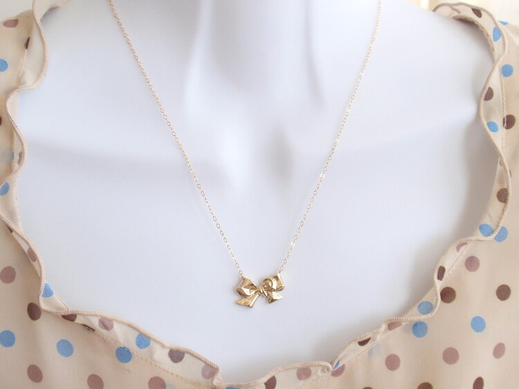 Ribbon 14k Gold Filled Necklace simple everyday by siemprejewelry