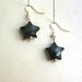 Origami Earrings - Black Lucky Stars with Silver Spacer Beads