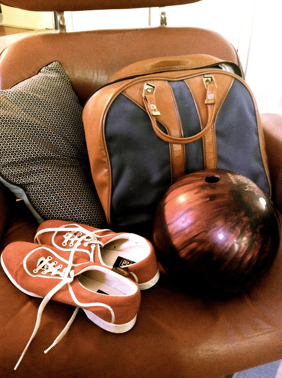 Vintage Bowling Ball Bag and Shoes Amflight AMF 