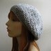 Crocheted Slouchy Beanie Hat Marble Gray - Ready to Ship