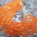 Vintage Czechoslovakian Glass BEADS 4mm Tangerine Gem Cut Beads ca 30s - full mini-hank