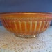 Vintage Orange Carnival Glass Ribbed Serving Bowl Fruit Dish