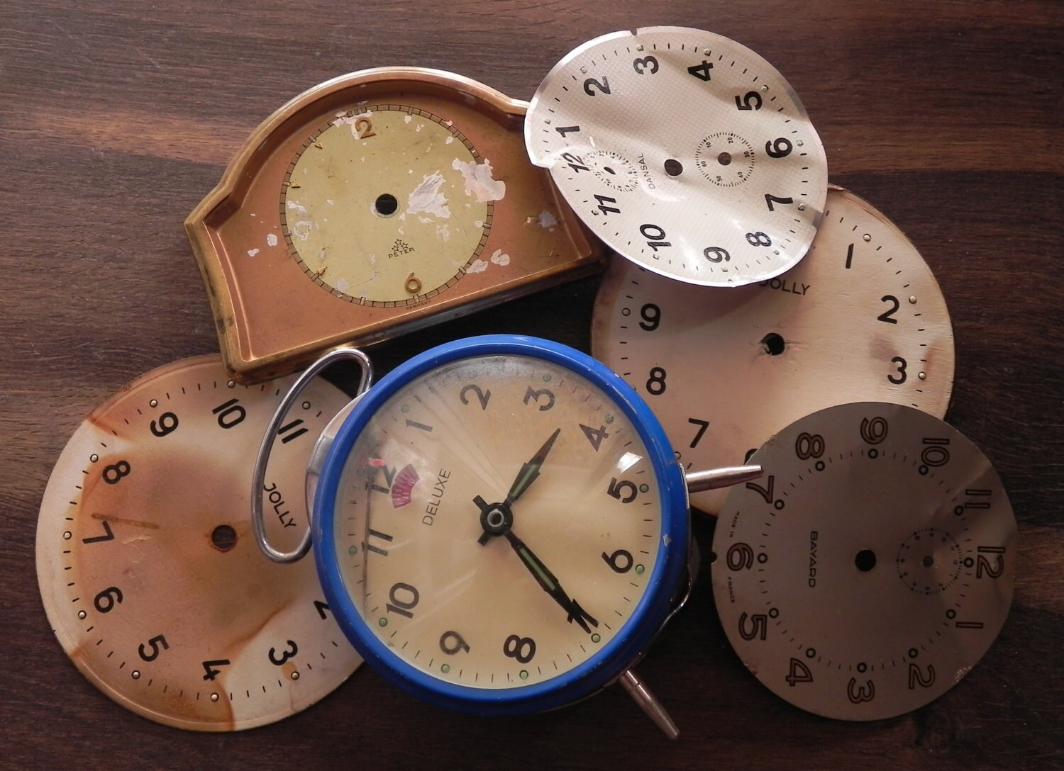 6 Large vintage Alarm Clock faces by SteamLilith on Etsy