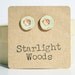 Vintage floral studs earrings blue pink floral studs summer jewelry stud earrings fashion wood earrings Minimalist jewelry eco friendly