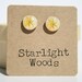 Yellow Floral Studs wood Earrings Spring fashion post earrings minimalist jewelry gift for her nature gift eco-friendly