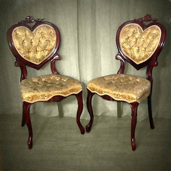 Lovey Antique Heart Back Chairs By Orangenolive On Etsy