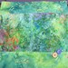 14" x 14" Roses and Dragonflies Nature Garden Greens Fine Batiks Pillow COVER