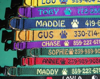 Personalized custom made embroidered dog collars