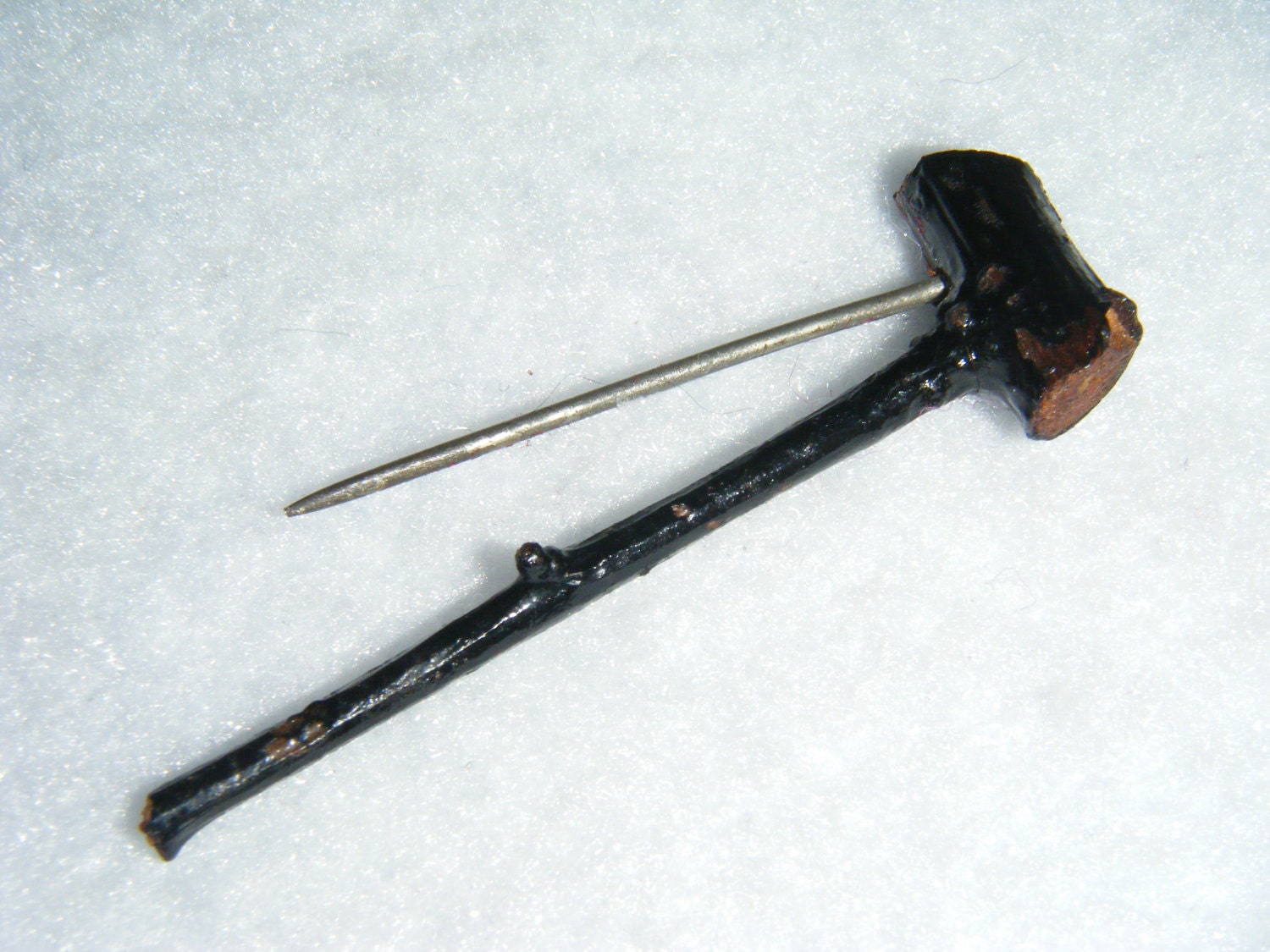 Vintage miniature wooden Irish shillelagh hat pin c1950s