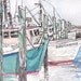 Original matted, framed gouache landscape painting of Independence in Galilee, 9x11