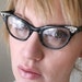 RESERVED ITEM Vintage 50's Black Liberty Cat Eye Rhinestone Eyeglasses Frames