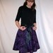 RESERVED Purple Tafetta Skirt Drawstring with Velvet Scroll