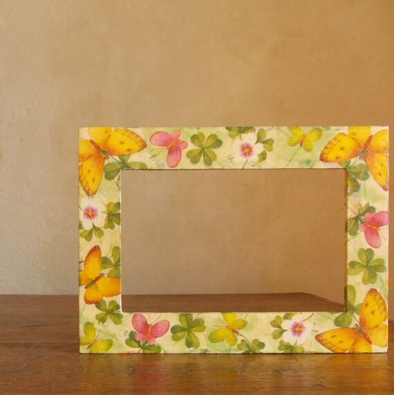 5x7 Decoupaged Wooden Photo Frame no.6 Butterflies
