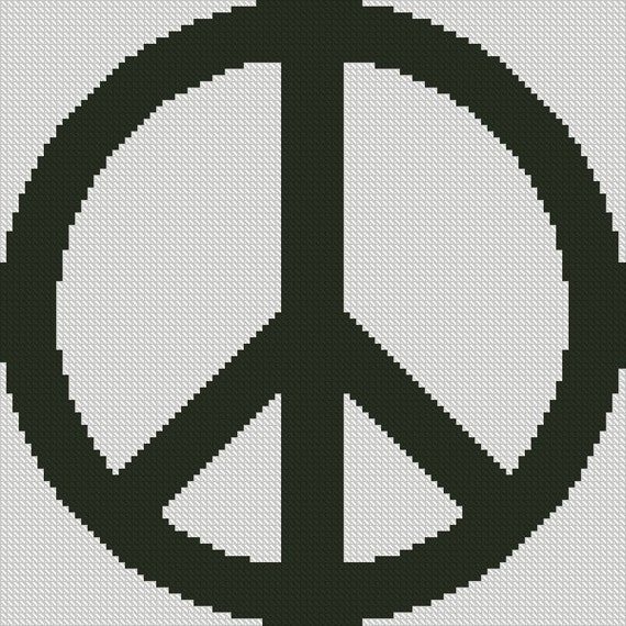 Peace Sign Cross Stitch Pattern 001