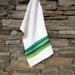 Modern Kitchen Towel, Lime Green, Teal Blue Hand Towel