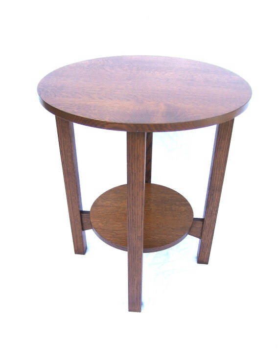 Large Round Mission End Stand Quartersawn Oak Free by chadwoodruff