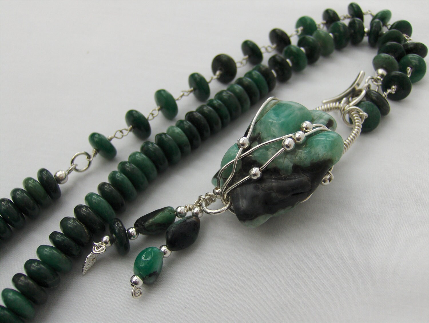 Raw Rough Natural Emerald Gemstone Crystal by sharonmhartmandesign