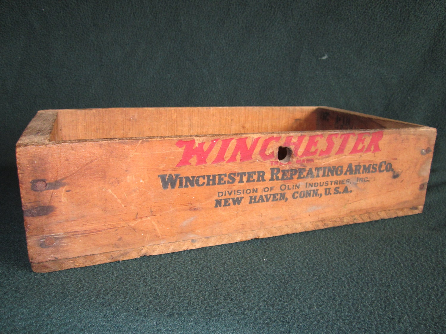 Wood Box Winchester 22 Ammo Vintage Wooden Box Clear