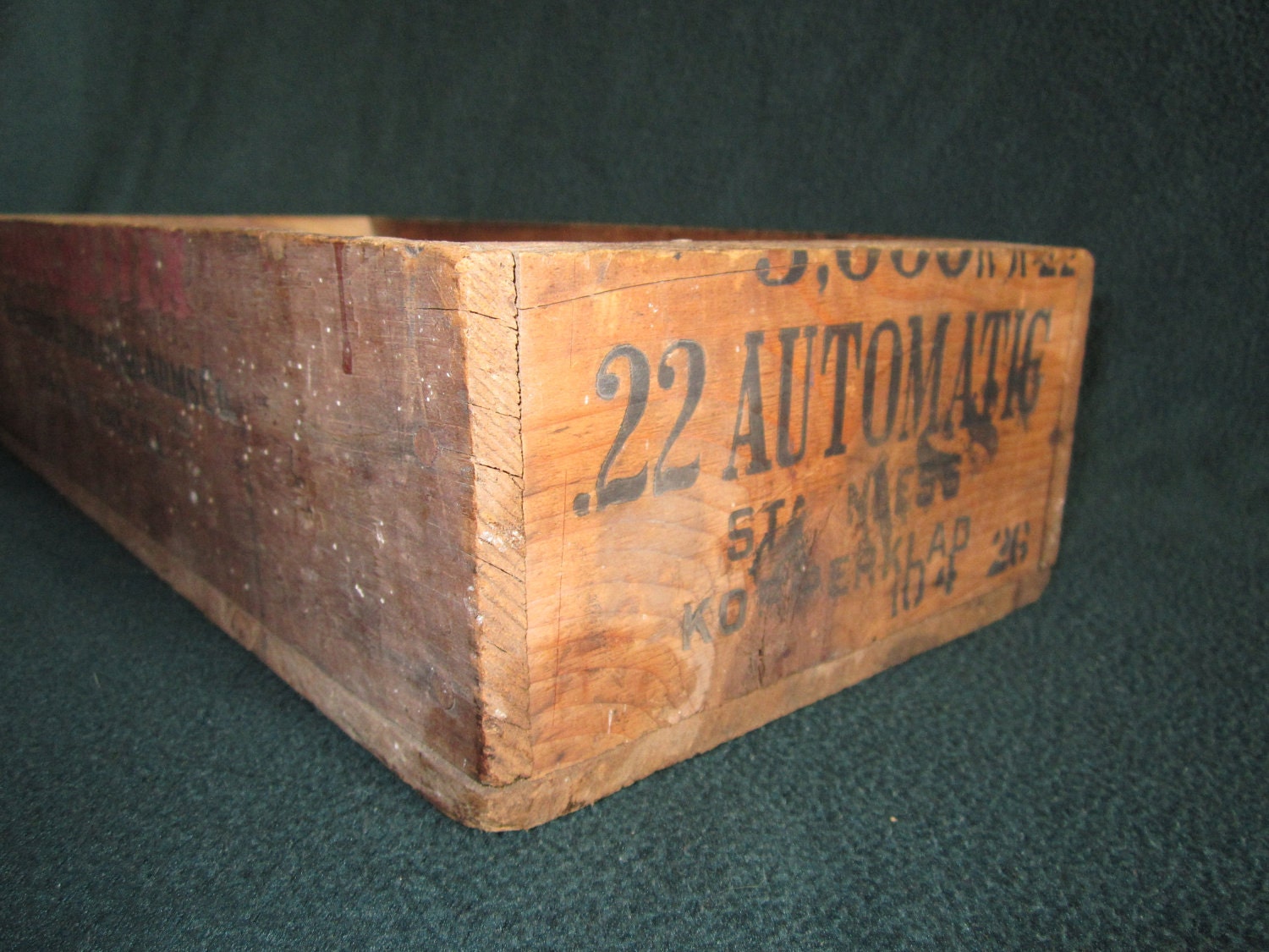 Wood Box Winchester 22 Ammo Vintage Wooden Box Clear