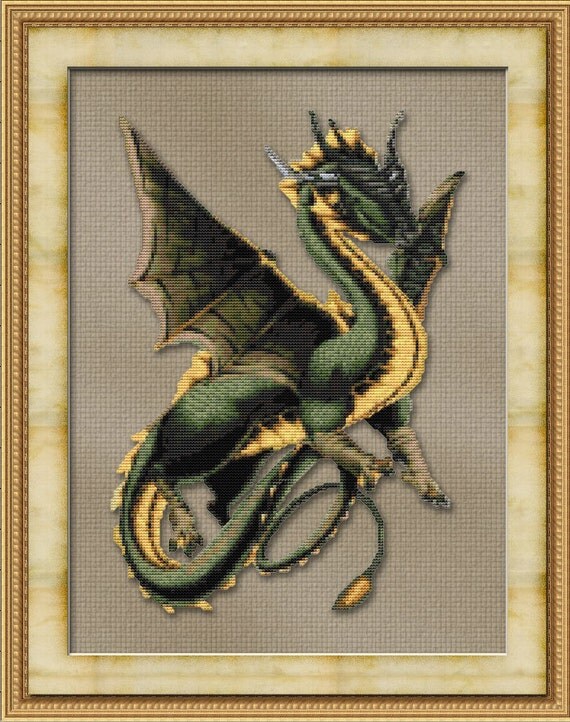 Cross Stitch Pattern Friendly Dragon Fantasy Design Instant