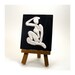 White Clay Papercut Inspired Silhouette Home Decor - Thoughtful / Black and White, Table Art, Female Figure,